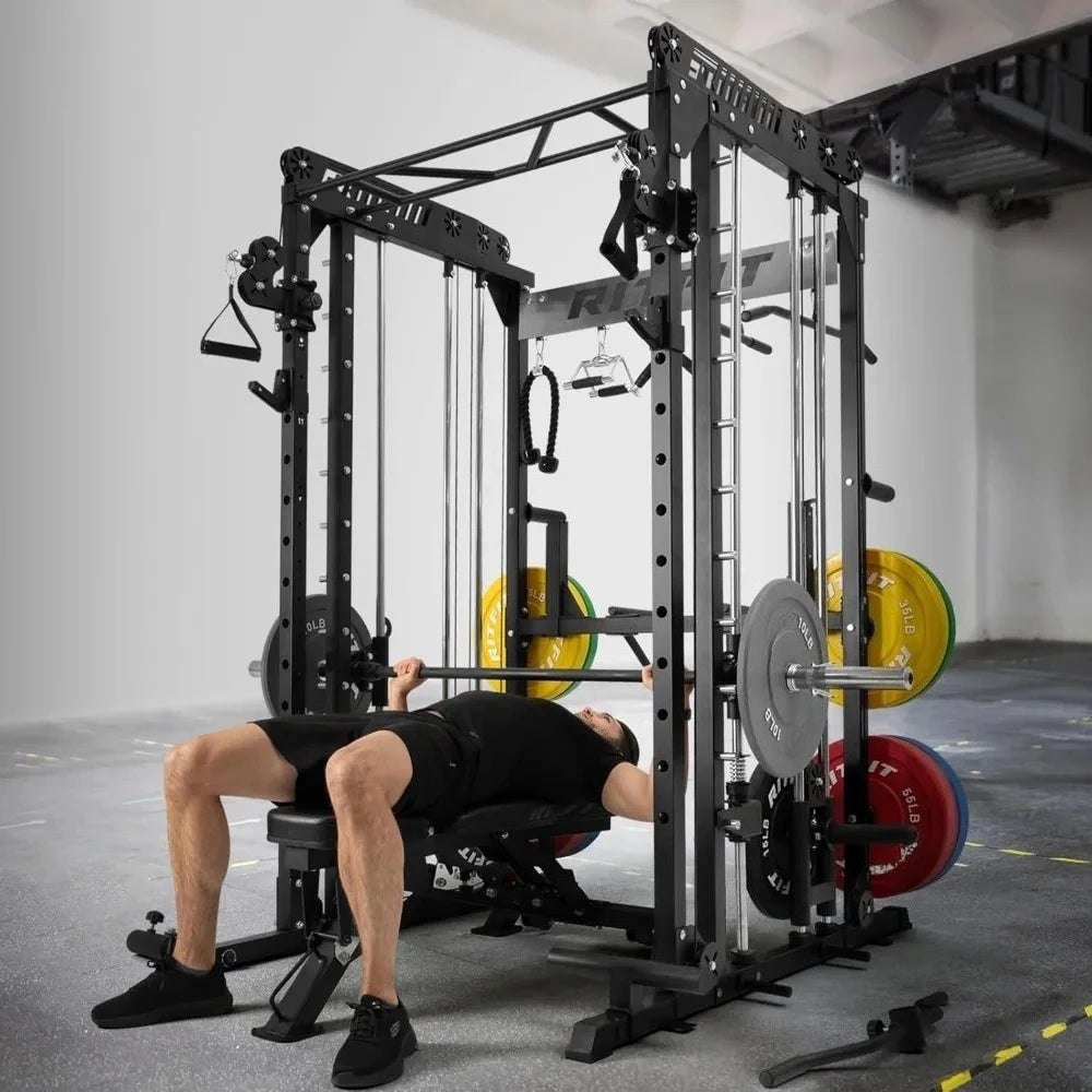 M1 & M1 Pro Smith Machine with Cable Crossover System, Multi-Function Squat Rack Power Cage for Home Gym, Power, Customized