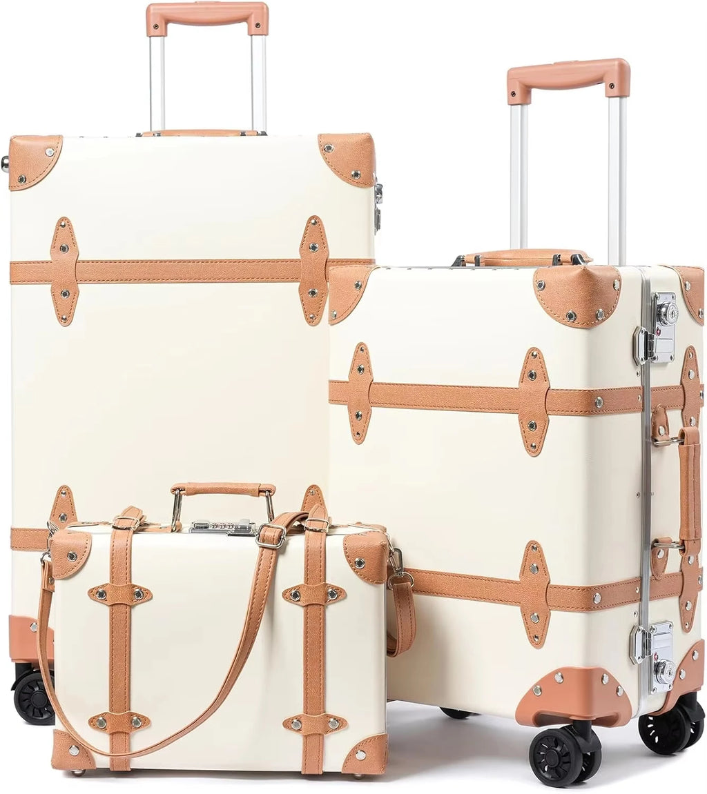 Urecity Travel Suitcases 3Pcs Large Capacity Vintage Luggage With TSA Lock Hot Rolling Suitcase On Wheels 12"20"26" Luggage