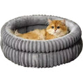 Winter Warmth Milk Velvet Enclosed Pet House for Small Dogs and Cats, Medium, Black, 58cm Diameter