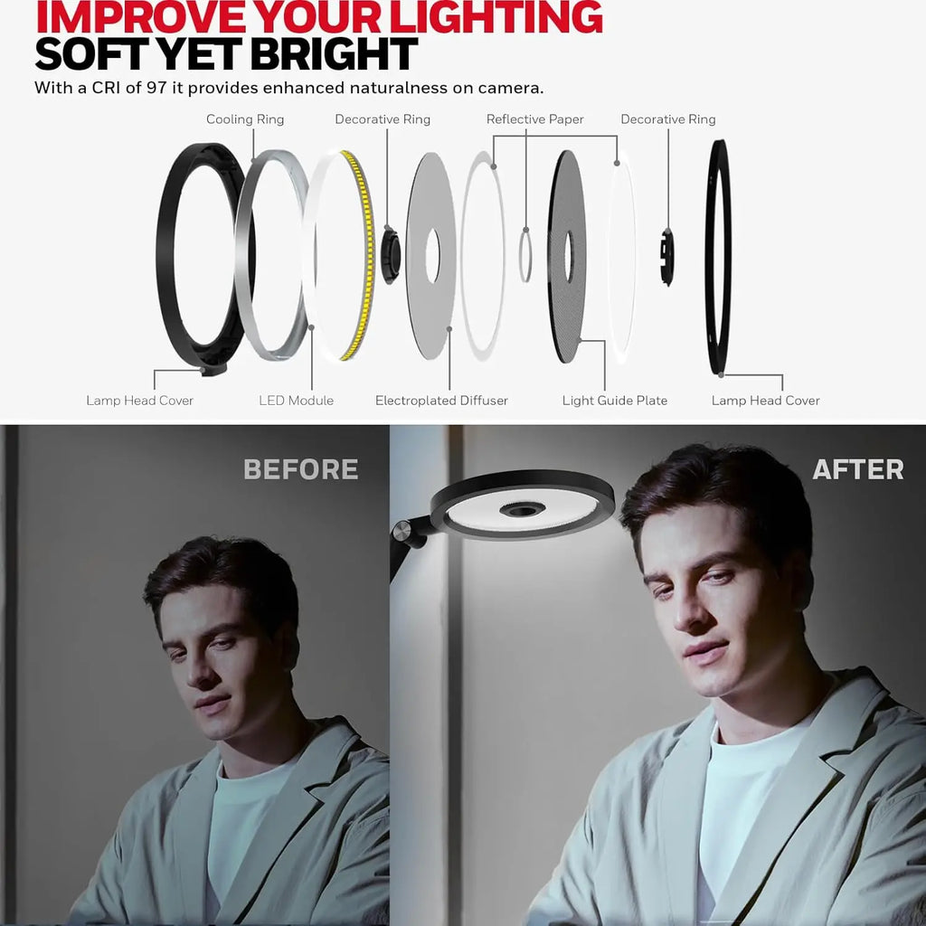 Dimmable LED Desk Lamp with Timer, 800LM Eye-Caring Light, Touch Control for Home Office Study Bedroom