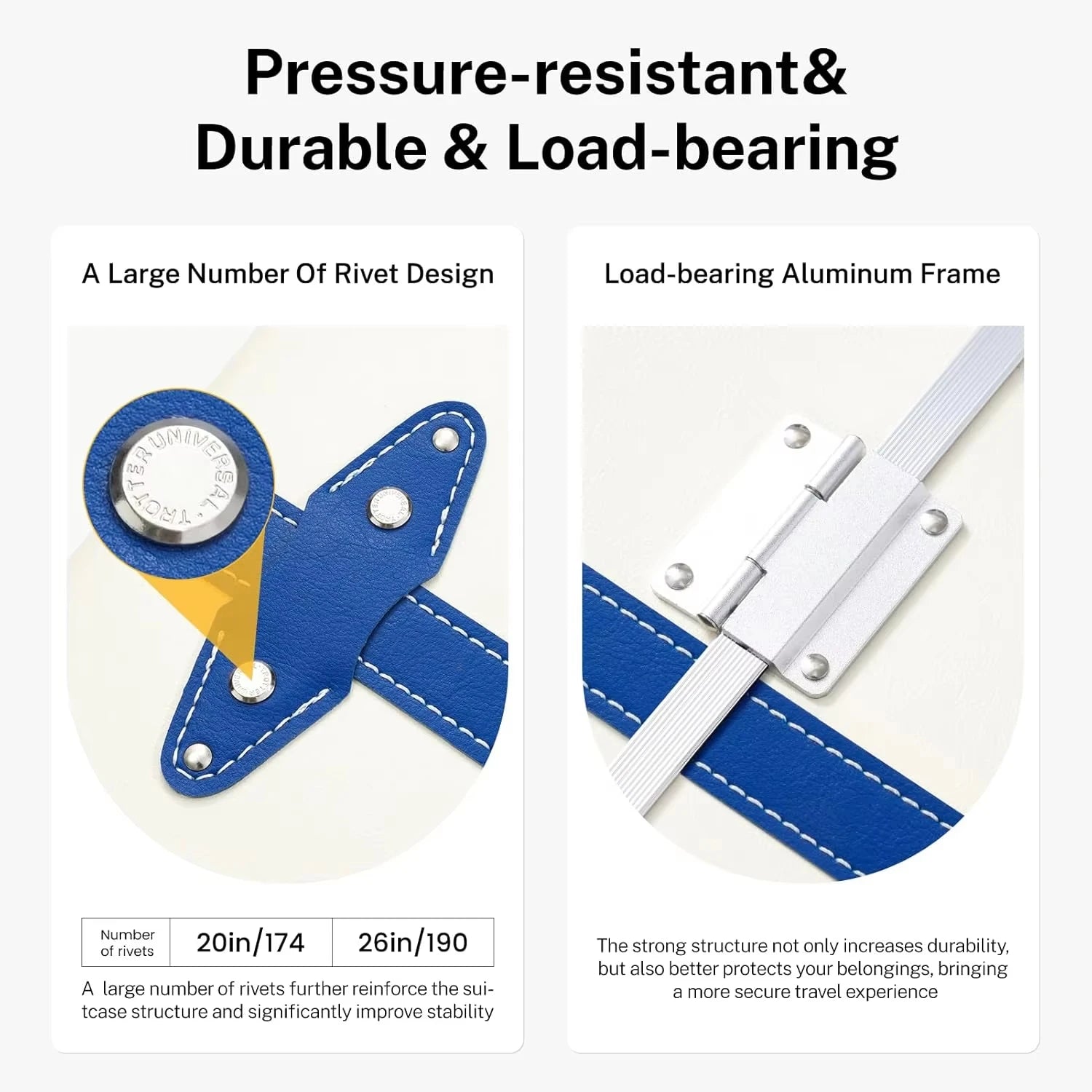 Urecity Travel Suitcases 3Pcs Large Capacity Vintage Luggage With TSA Lock Hot Rolling Suitcase On Wheels 12"20"26" Luggage