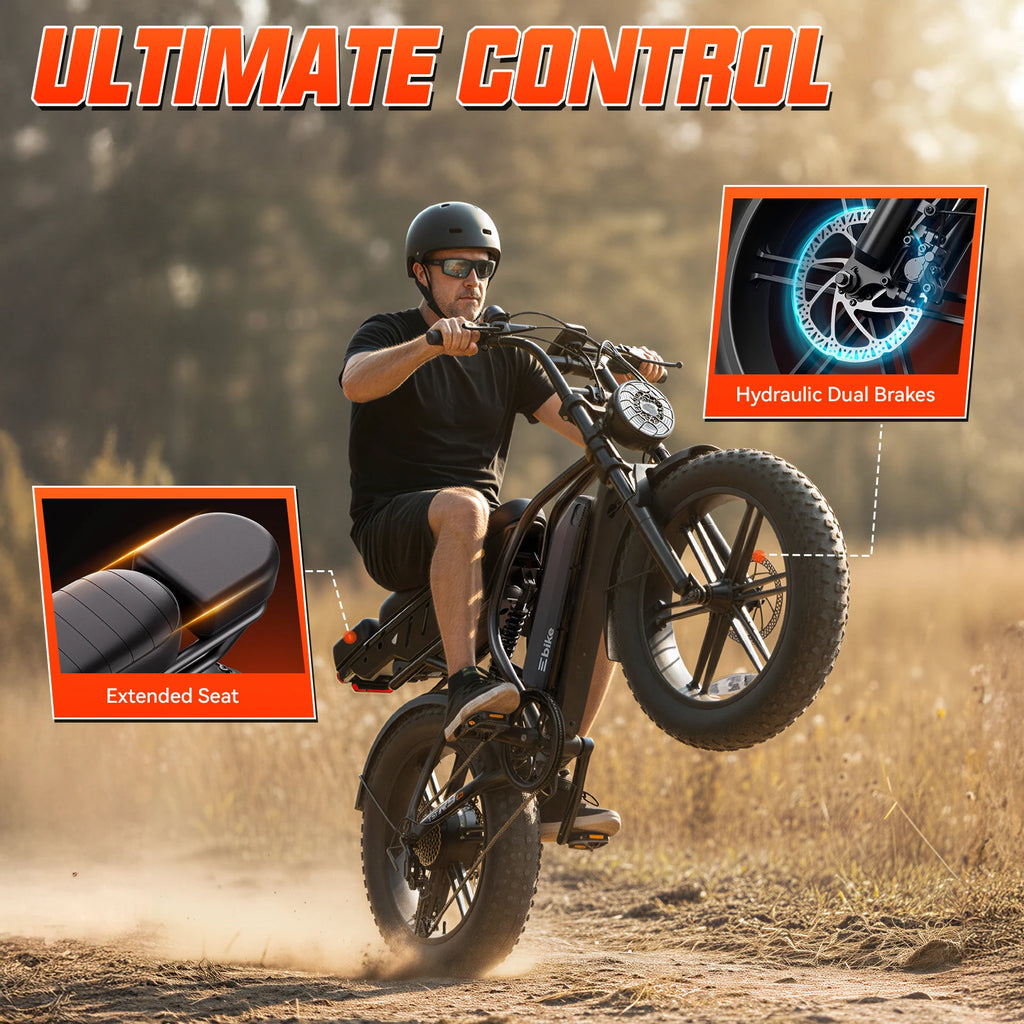 TST R00A 1500W Electric Bike for Adults, 48V 15AH Removable Battery, 7-Speed, 28 MPH, 20" Off-Road Ebike