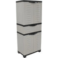 Gray 57 Resin Garage Storage Cabinet with 2 Adjustable Shelves for Utility, Laundry, Office, or Basement