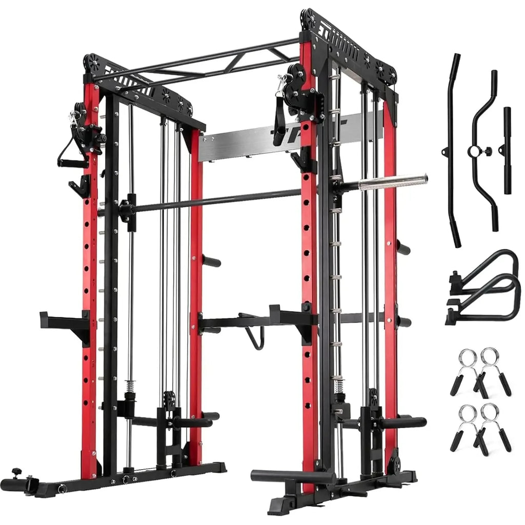 M1 & M1 Pro Smith Machine with Cable Crossover System, Multi-Function Squat Rack Power Cage for Home Gym, Power, Customized