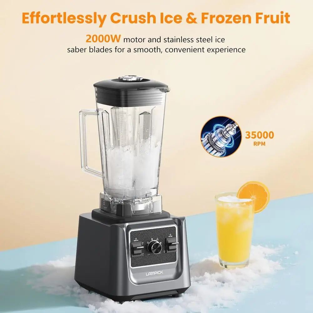 2000W Professional Grade High-Speed Countertop Blender with 68oz Pitcher & 27oz To-Go Cup, BPA-Free, Dishwasher Safe