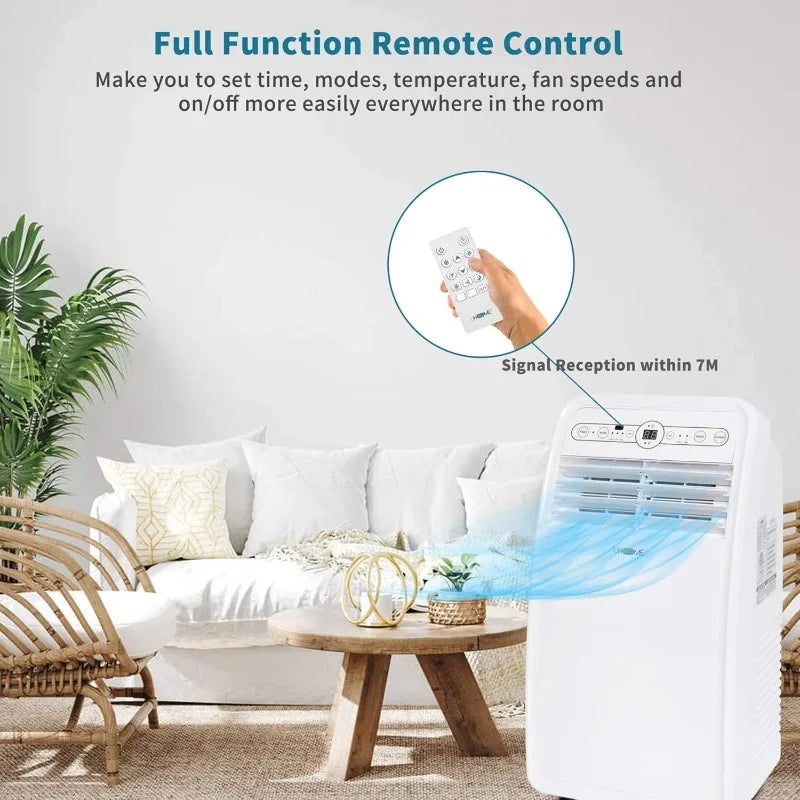 Uhome Portable Air Conditioner,8000 BTU Compact AC Unit with Cooling,Dehumidifier,Fan,Remote Control & Window Mount Kit Included