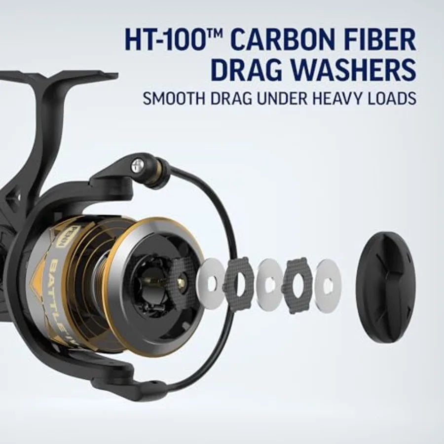 HighPerformance Fishing Combo with Battle IV Spinning Reel and Fishing Rod for Saltwater and Freshwater Angling Ideal for LongD