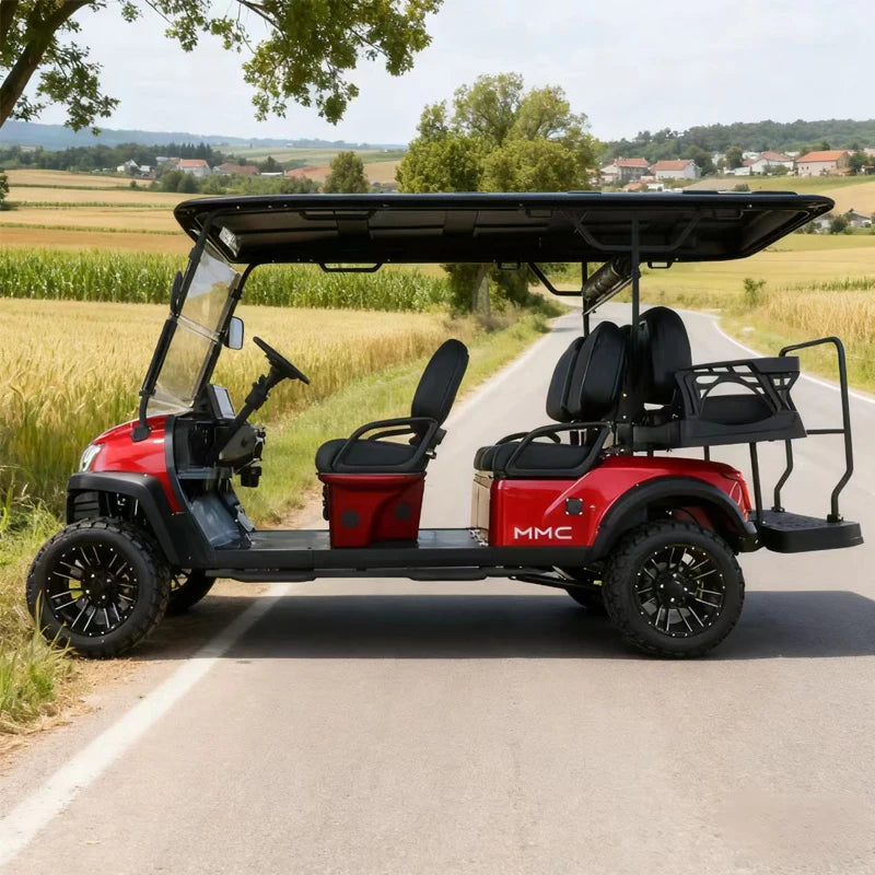 New High Performance  Solar Panel 48V/72V Lithium Battery 2 4 6 8 Seat 5000W/7000W Hunting Club Car Electric Golf Cart