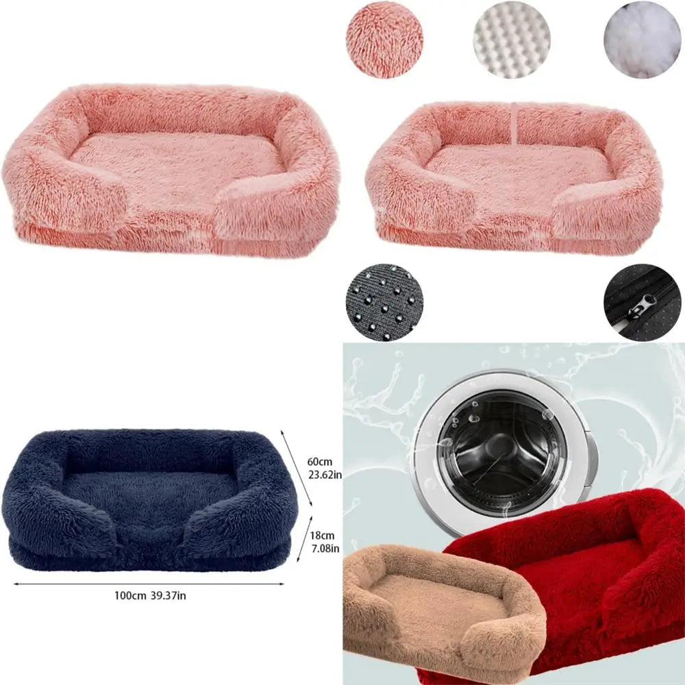Autumn-Winter Warm Removable Pet Dog Sofa Bed Square Kennel for Cats - Comfortable, Easy to Clean Pet Pad