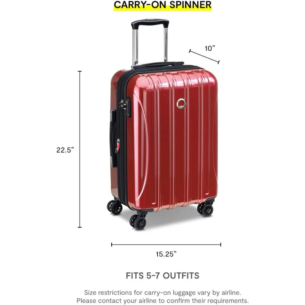 Carry-On 21 Inch Expandable Spinner Luggage with Titanium Hardside, Aero Design for Paris Travel