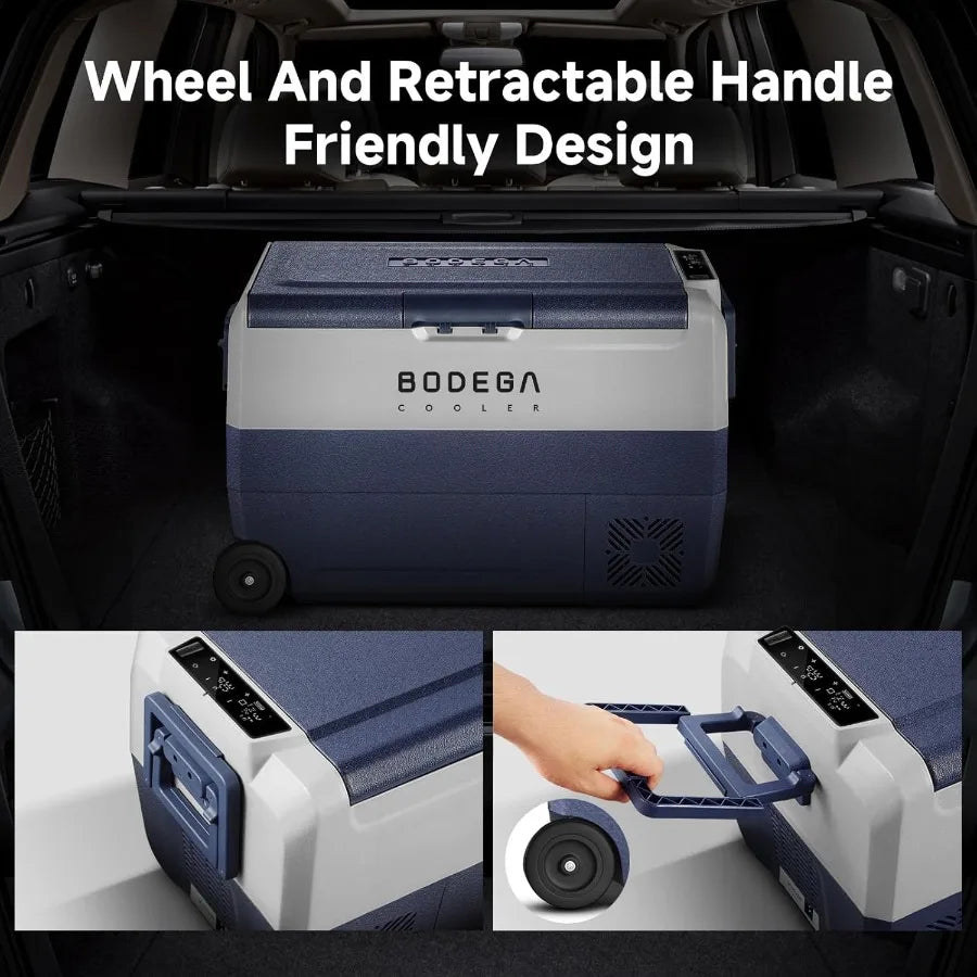 12 Volt Portable Refrigerator 53 Quart Dual Zone Car Fridge with APP Control Electric Compressor Cooler for RV Camping Travel T