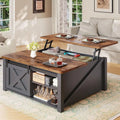 Lift Top Coffee Table with Storage, Square Coffee Tables for Living Room, Farmhouse Coffee Table with Large Hidden Storage Compa