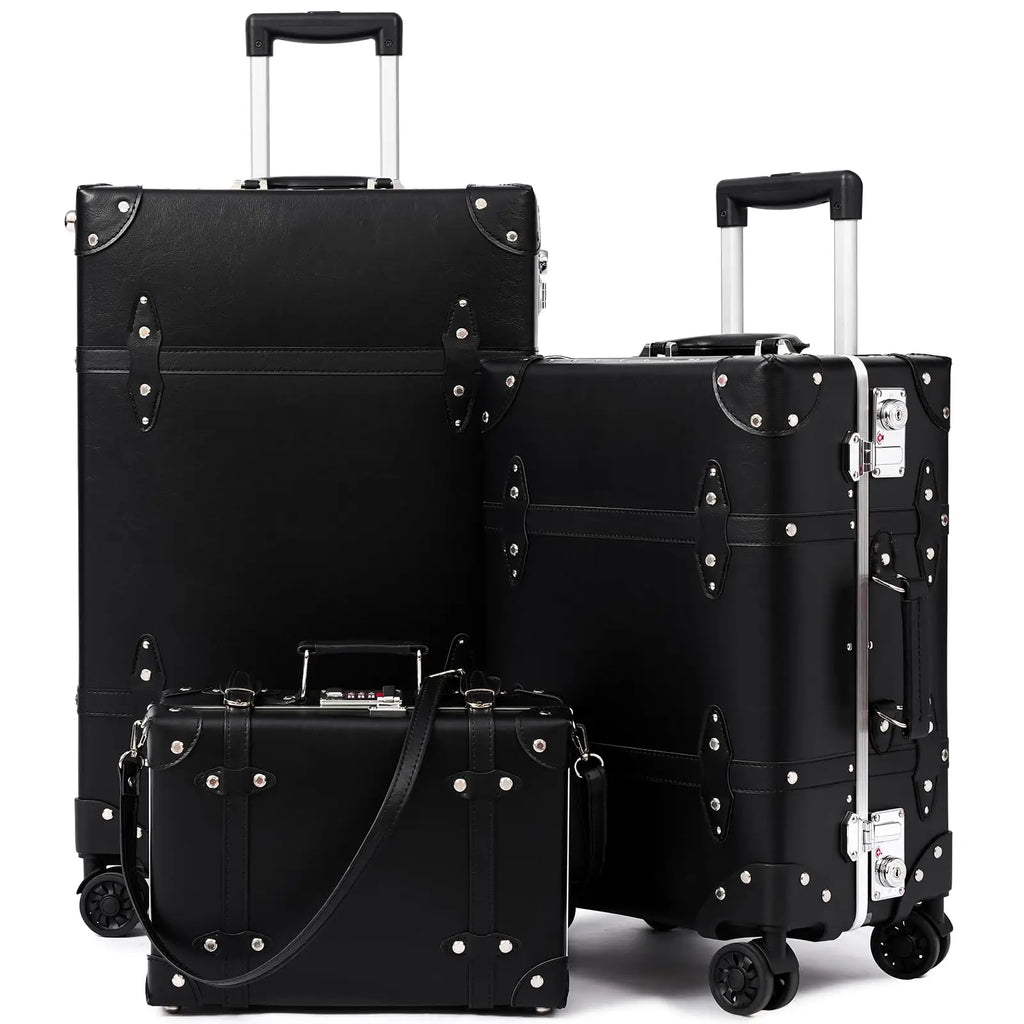 Urecity Travel Suitcases 3Pcs Large Capacity Vintage Luggage With TSA Lock Hot Rolling Suitcase On Wheels 12"20"26" Luggage