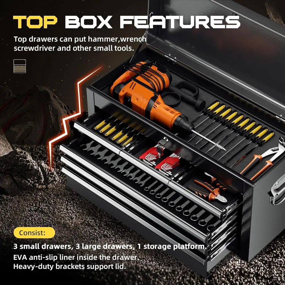 Portable 8-Drawer Rolling Tool Chest with Lock, Mobile Storage Cabinet for Mechanics, Garage, and Workshop