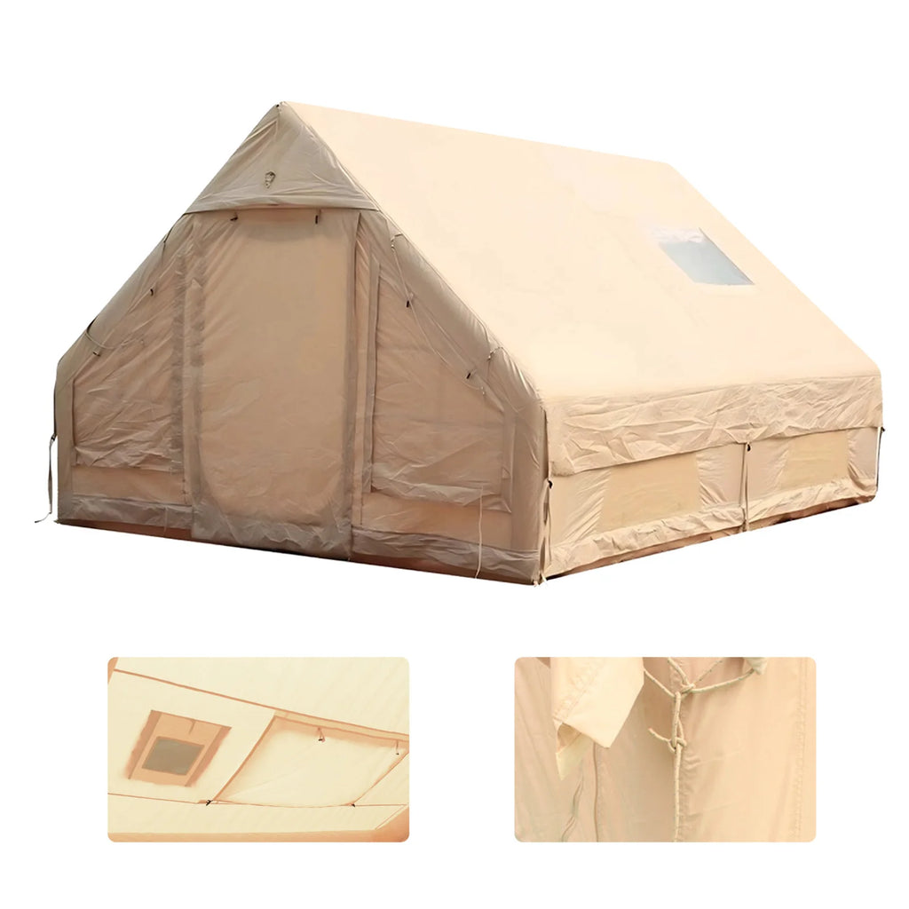 Inflatable Tent with Skylight 12-Square-Meter Air Glamping Tents Sunproof Inflatable House Outdoor Camping Waterproof Tent