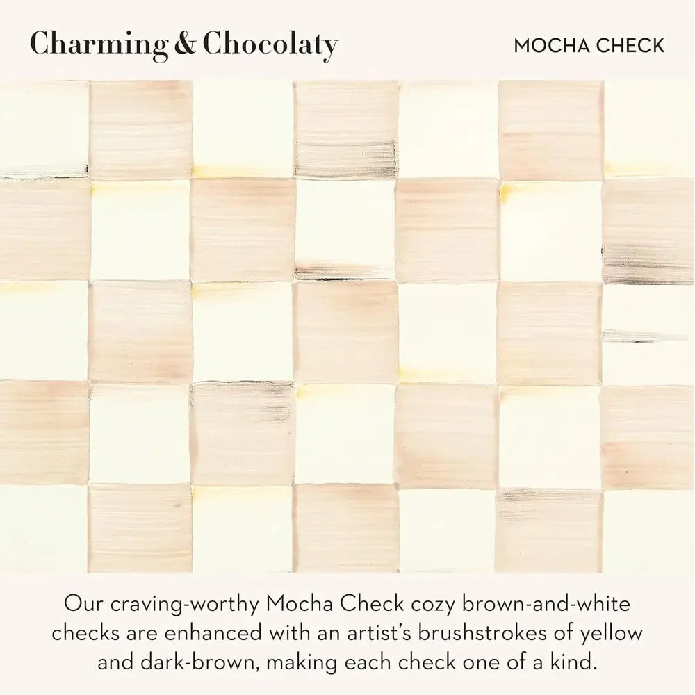 Elegant Steel Checkered Flower Vase, Brown and White Mocha Pattern, 6x6x12 Inches