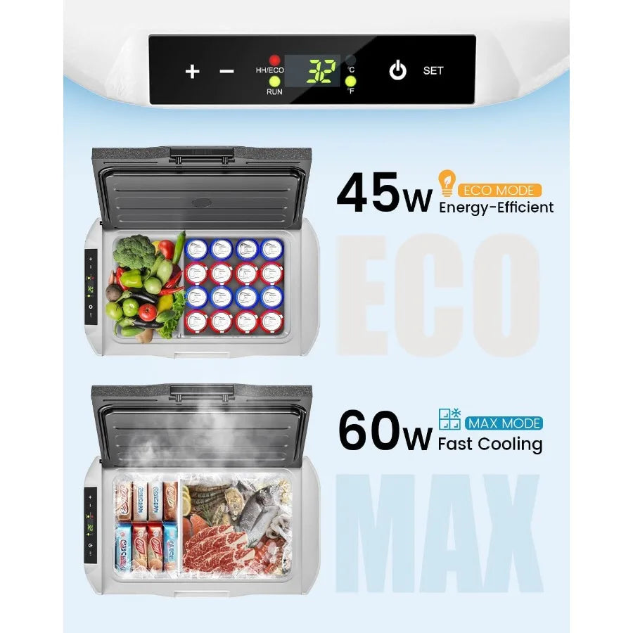 Car Fridge Portable 12 Volt Refrigerator - 22QT 21L Electric Cooler 12/24V DC110-240V AC Fast Cooling Portable Freezer for Camp