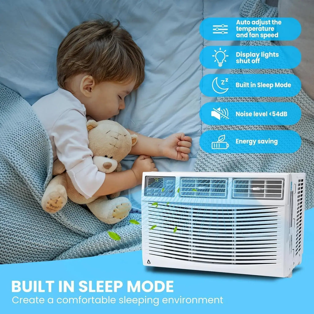 6000/8000/10000 BTU Window Air Conditioner Cools 250-450 Sq.Ft Window AC Unit With Remote Control 3 Speeds For Home Commercial