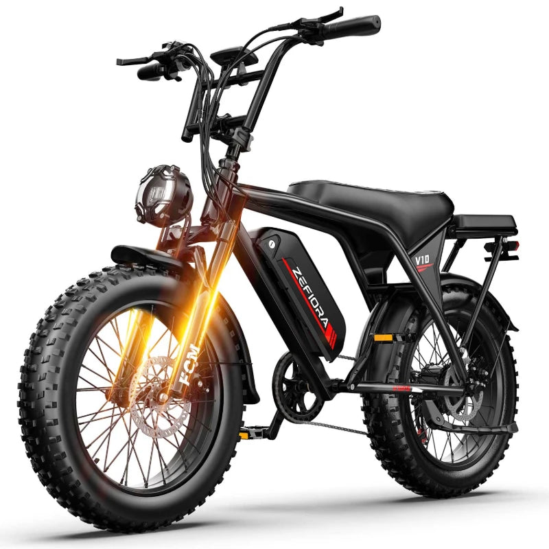 Electric bicycle,2000w 60Miles 48V ebike,Adjustable front brake seat,capable of climbing 45° slopes,fat tire electric bike 20"