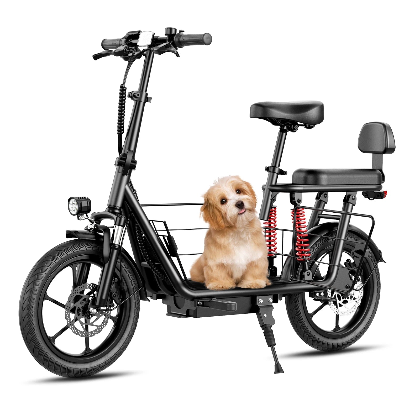 500W Peak Motor Adult Electric Scooter 25 Miles 20 MPH 14 Inch Escooter Dual Disc Brakes Dual Suspension with Big Storage Basket