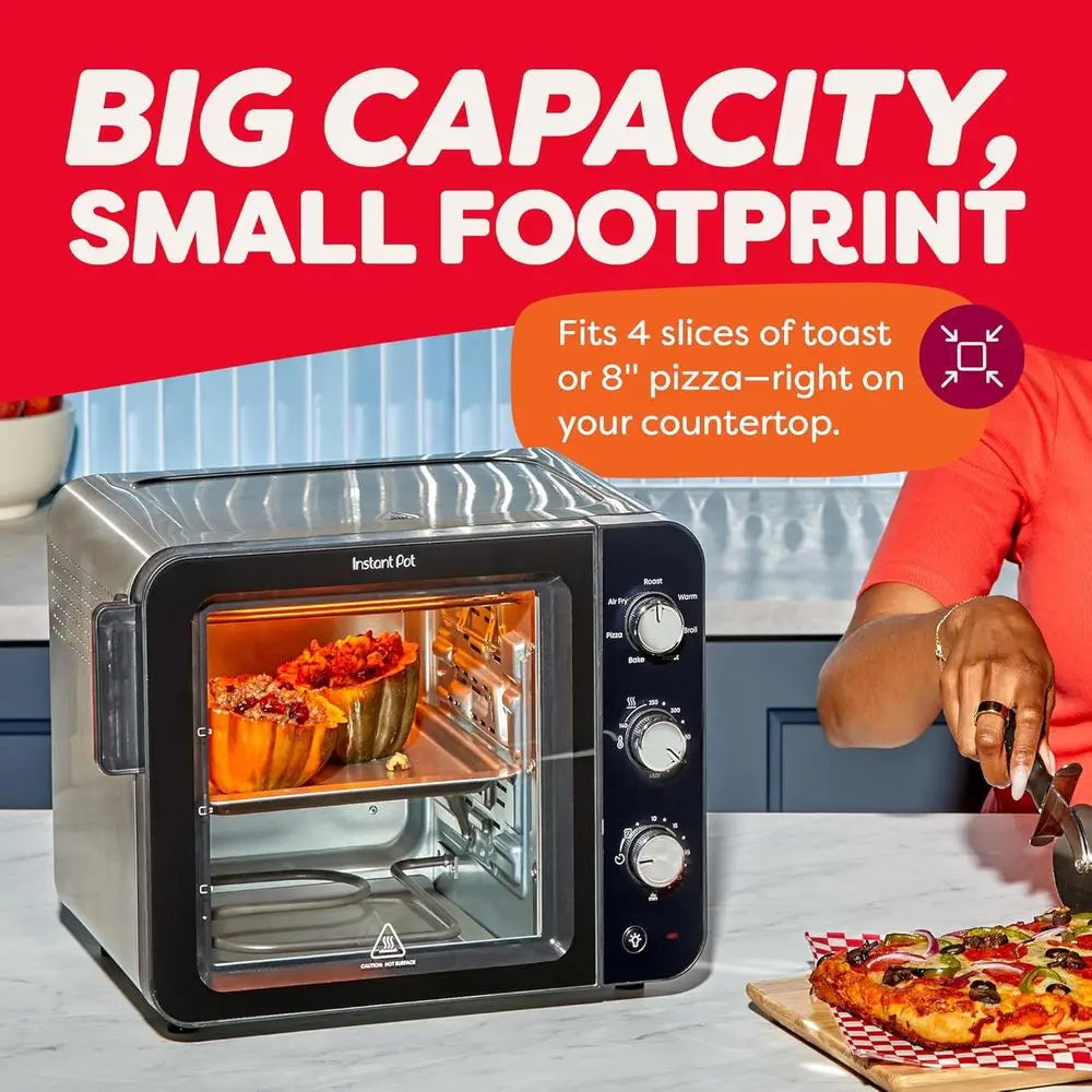 4-Slice Air Fryer Toaster Oven with Heat Technology, 7-in-1, Air Fry, Bake, Toast, Roast, Broil, Warm, Make Pizza