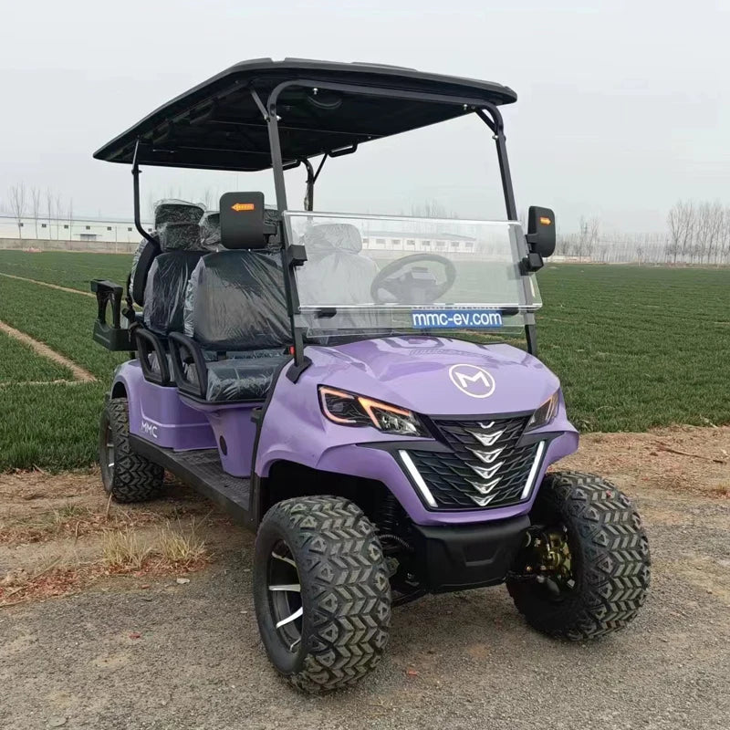 New High Performance  Solar Panel 48V/72V Lithium Battery 2 4 6 8 Seat 5000W/7000W Hunting Club Car Electric Golf Cart