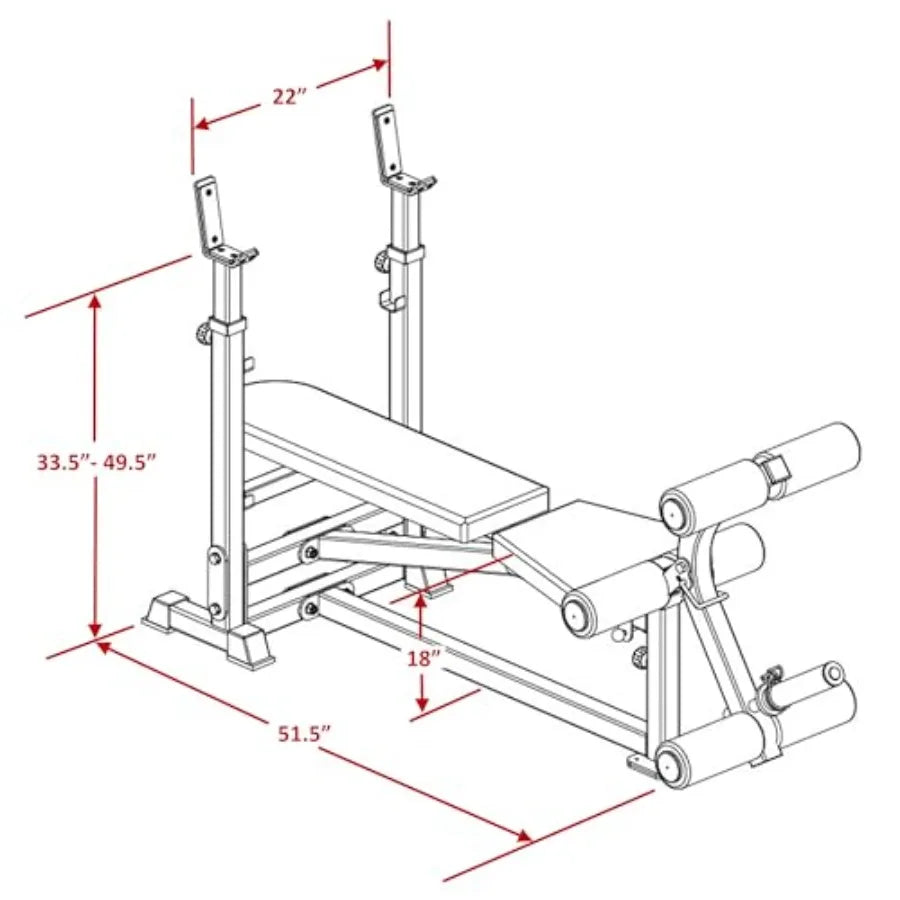 Heavy Duty Standard Weight Bench by Deltech Fitness- 750 lb Capacity- Includes Leg Extension