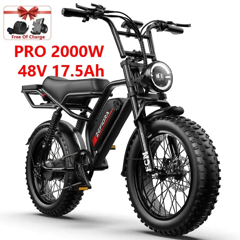 2000 Watt Electric Bike,60miles 48v 15ah 17.5ah 20ah Battery 20 Inch Electric Bicycle,for Mountainous Snowy Areas Cycling Ebike