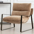 Mid-Century Accent Chair Armchair, Comfy Chenille Leisure Chair Lazy Chair with Brozen Metal Leg for Living Room Bedroom