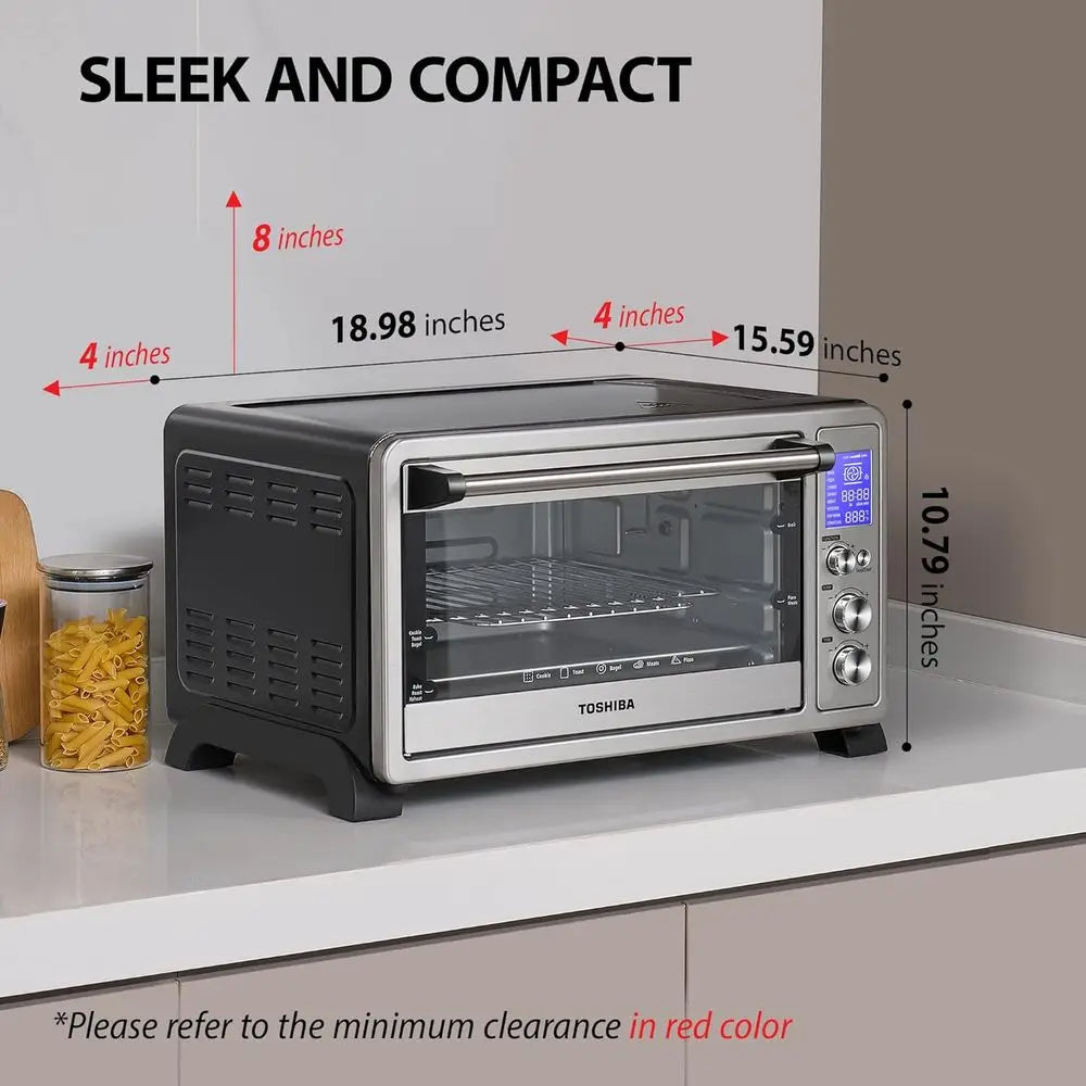 Large 6-Slice Convection Toaster Oven Countertop, 10-In-One with Toast, Pizza and Rotisserie, 1500W, Stainless Steel, Includes 6