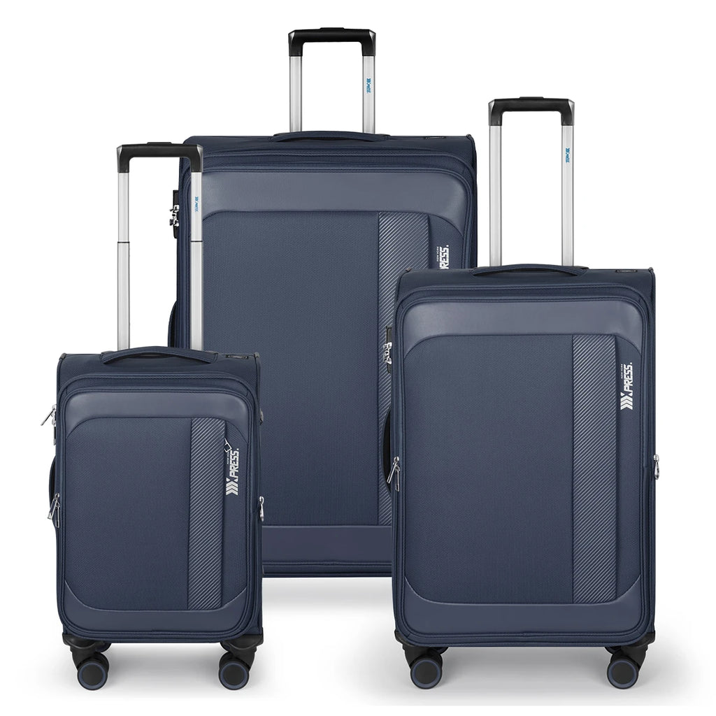 Expandable Soft Shell Spinner Luggage 3 Piece Softside Luggage Set with Front Opening Lightweight Durable Suitcase TSA Lock
