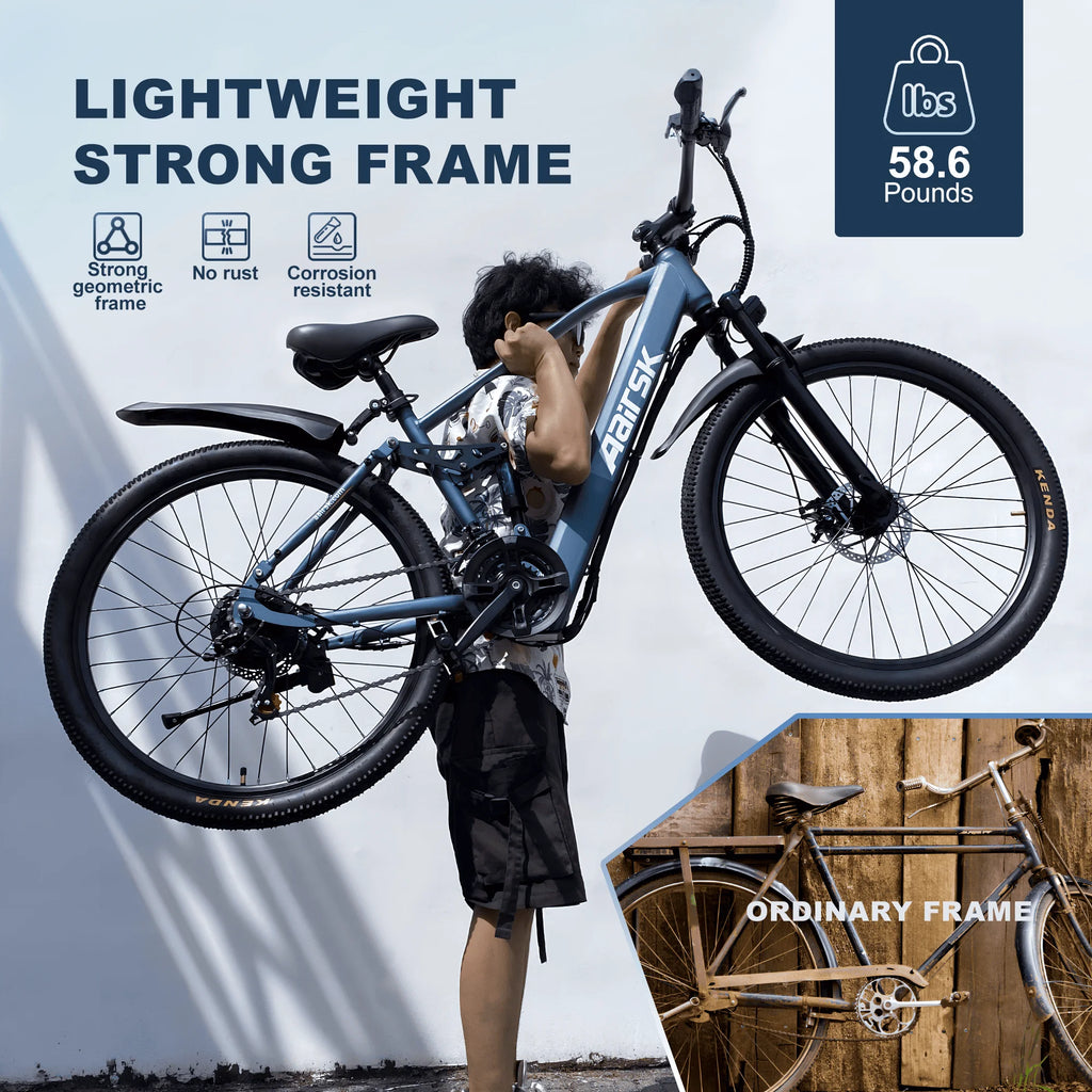 Electric Bike for Adults with Peak 750W Brushless Motor,40Miles 25MPH Commuting Electric Mountain Bike,26"/24'' Tires