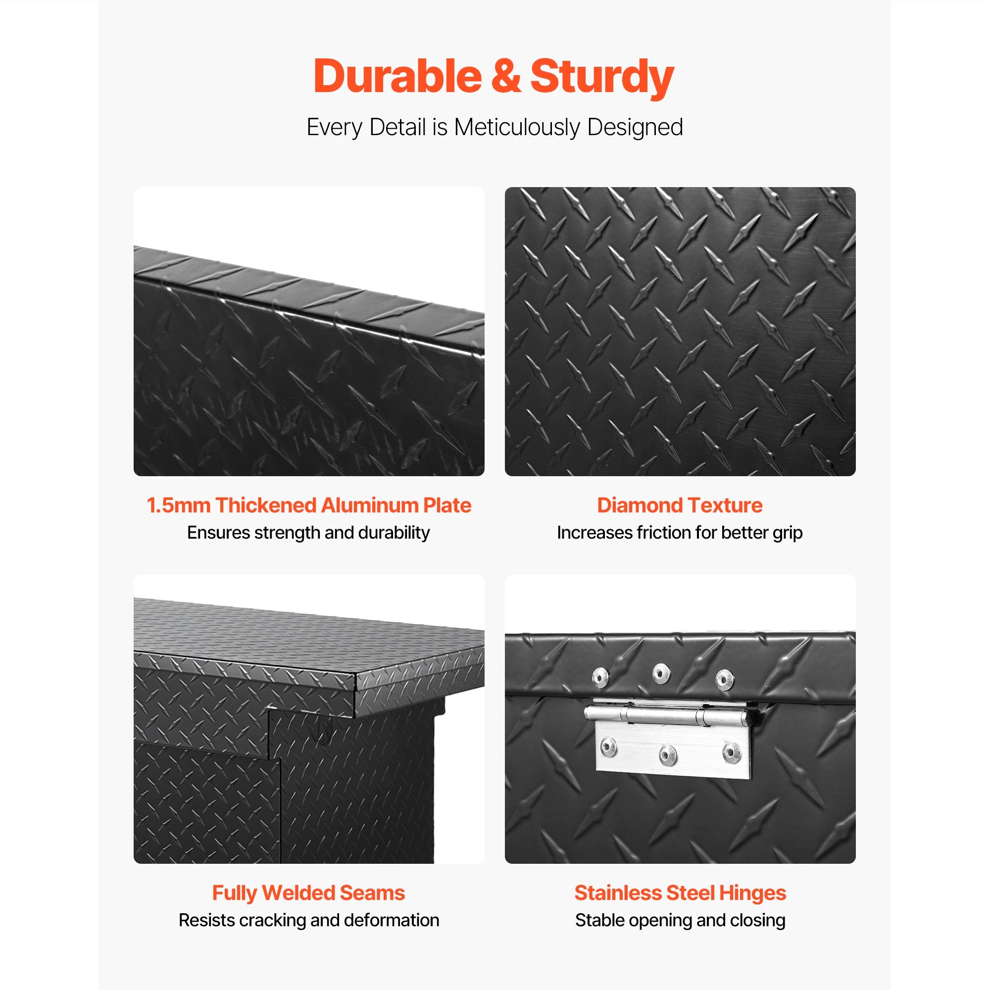 SucceBuy Crossover Truck Tool Box 71x27x18 In Heavy Duty Aluminum Waterproof Storage Organizer with Lock for Truck RV Trailer