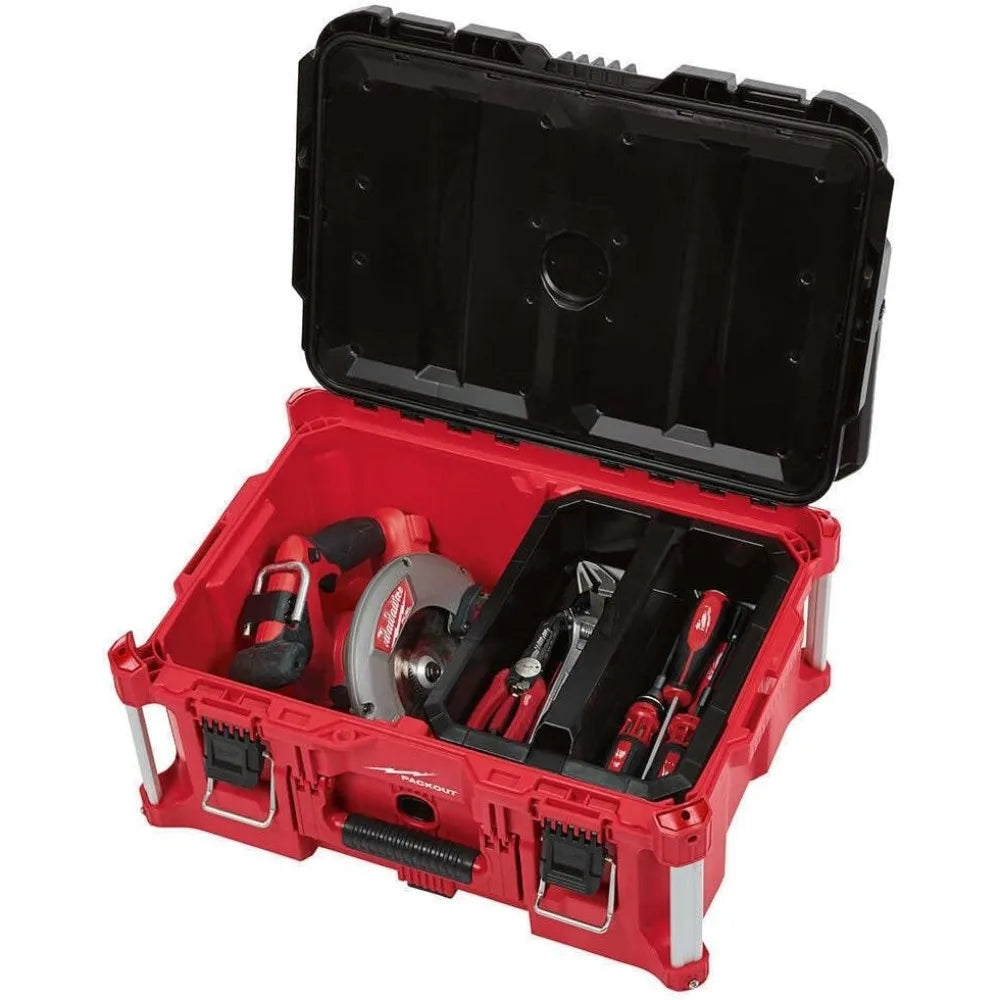 48-22-8425 100-Pound Capacity Polymer Packout Large Tool Box Length 22.1 in. Width 16.1 in. Height 11.3 in.