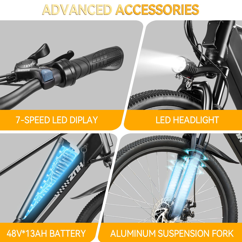 ZNH Electric Bicycle 1000W Peak ,48V Battery Electric Bike,20MPH,7-Speed,26"Tire E-bike for Adult,UL 2849
