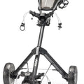 Compact Adjustable Golf Push Cart with 360 Swivel Wheel for All Ages in Charcoal