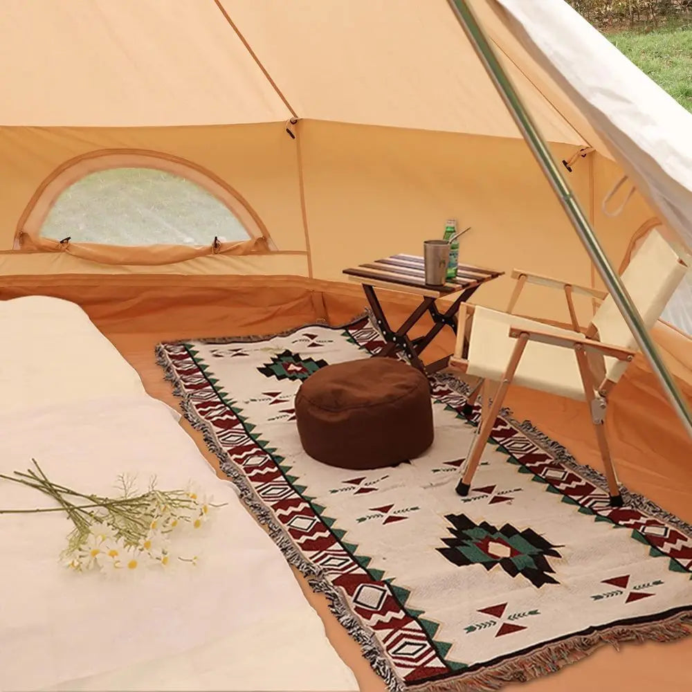 4-Season Family Yurt Tent with Stove Jack for 4-8 People, Luxury Cotton Canvas