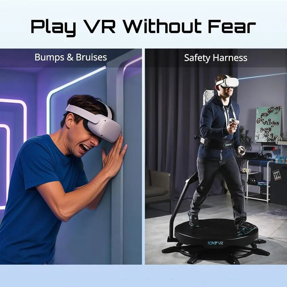 VR Treadmill Bundle with Seated Option for 360° Motion and Immersive Gaming | Compatible with SteamVR and Meta Quest | US Size 1