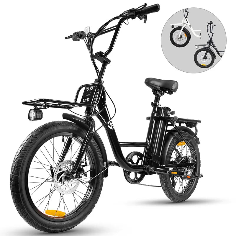 750W Electric Bike for Adults, Cargo Step, 48V 499.2wh Battery, 20" Fat Tire Electric Bicycle with Rear Rack,Hydraulic Disc Brak