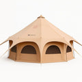 16.4ft Waterproof Canvas Tent with Stove Jack, Removable Floor, 8 Mesh Windows for 6-8 People