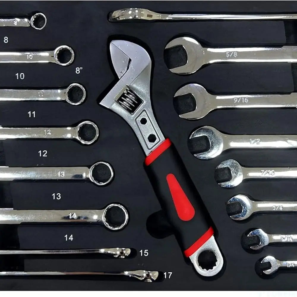 439-Piece Mechanic Tool Set in Heavy-Duty 3-Drawer Steel Box with 4-Tier Socket, Wrenches & Pliers. Portable Household Tool Kit