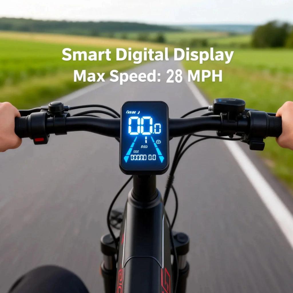 750W Adult Electric Bike, 48V10.4AH Electric Mountain Bike, 7-speed Variable Speed E Bike, 28MPH All-terrain Electric Bike