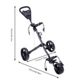 Lightweight Aluminum Golf Push Cart – 3-Wheel Folding Golf Trolley with Foot Brake, One-Second Open, Free Cup Holder Included