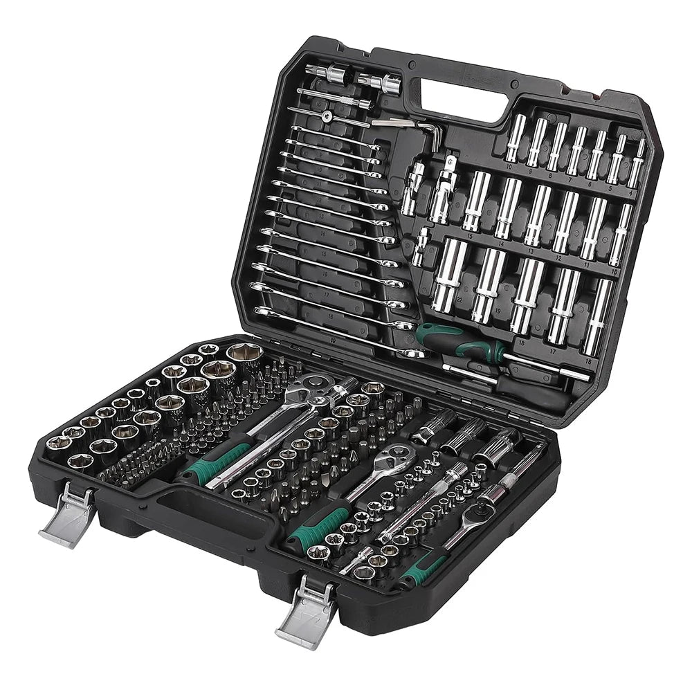 216 Piece Mechanics Tool Set and Socket Set, Ratchet Wrenches Set with Storage Case, Tool Combination Set for Automotive Repair