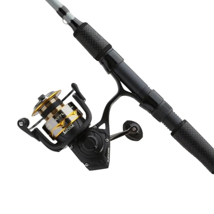 Battle IV Spinning Reel and Fishing Rod Combo for Saltwater and Freshwater Fishing with High-Performance Gear System Durab