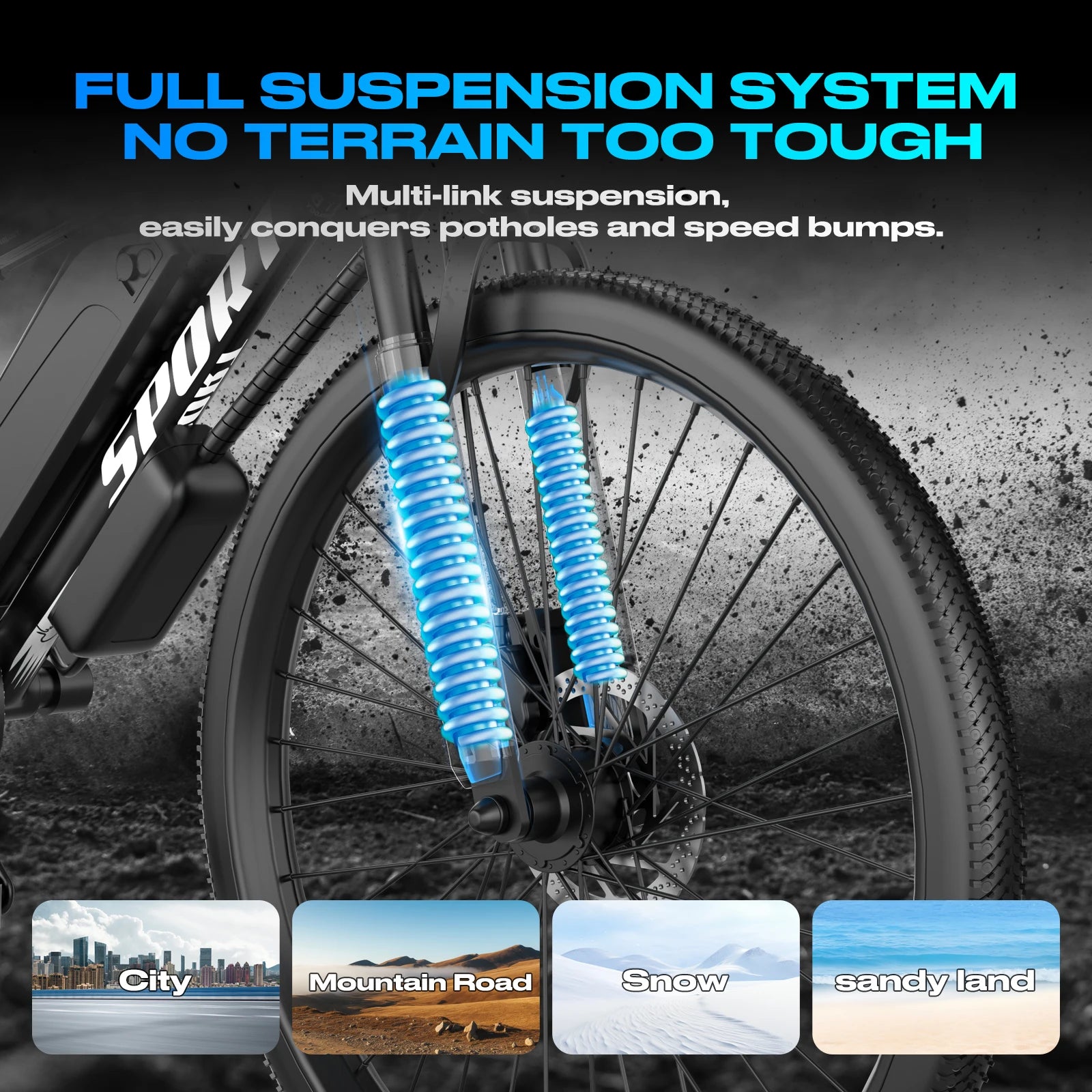 Electric Bike for Adults, 26'' 1500W Peak Ebike, Up to 65 Miles 28MPH Electric Mountain Bike with 48V 10Ah Removable Battery