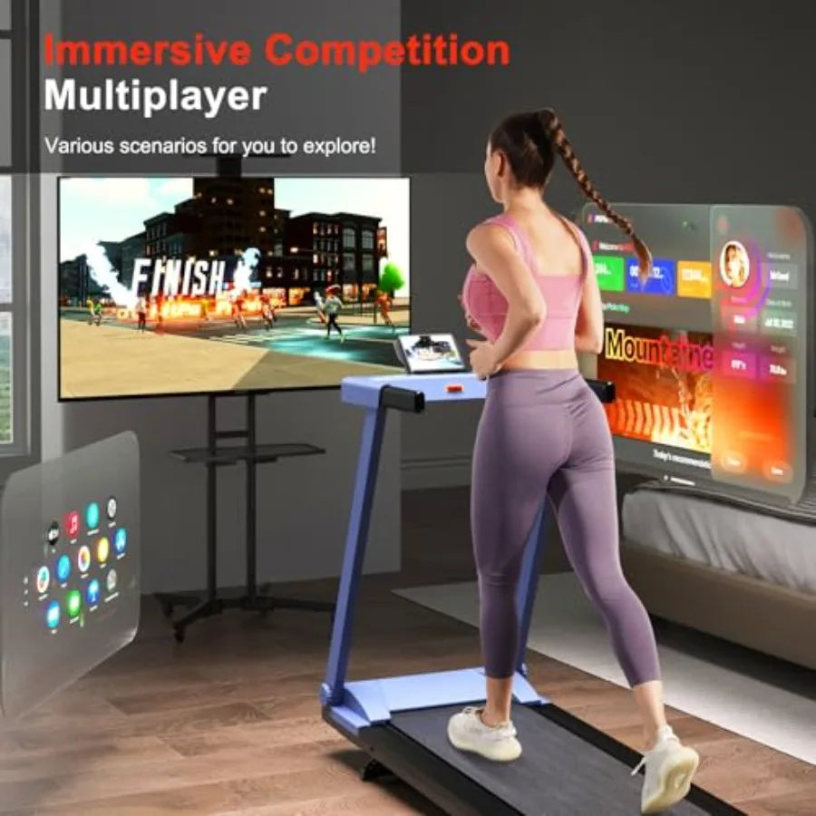 Walking Pad Treadmill 3.0 HP for Home Foldable Treadmill with Incline and App Control 300 LB Capacity Up to 7.5 MPH Black