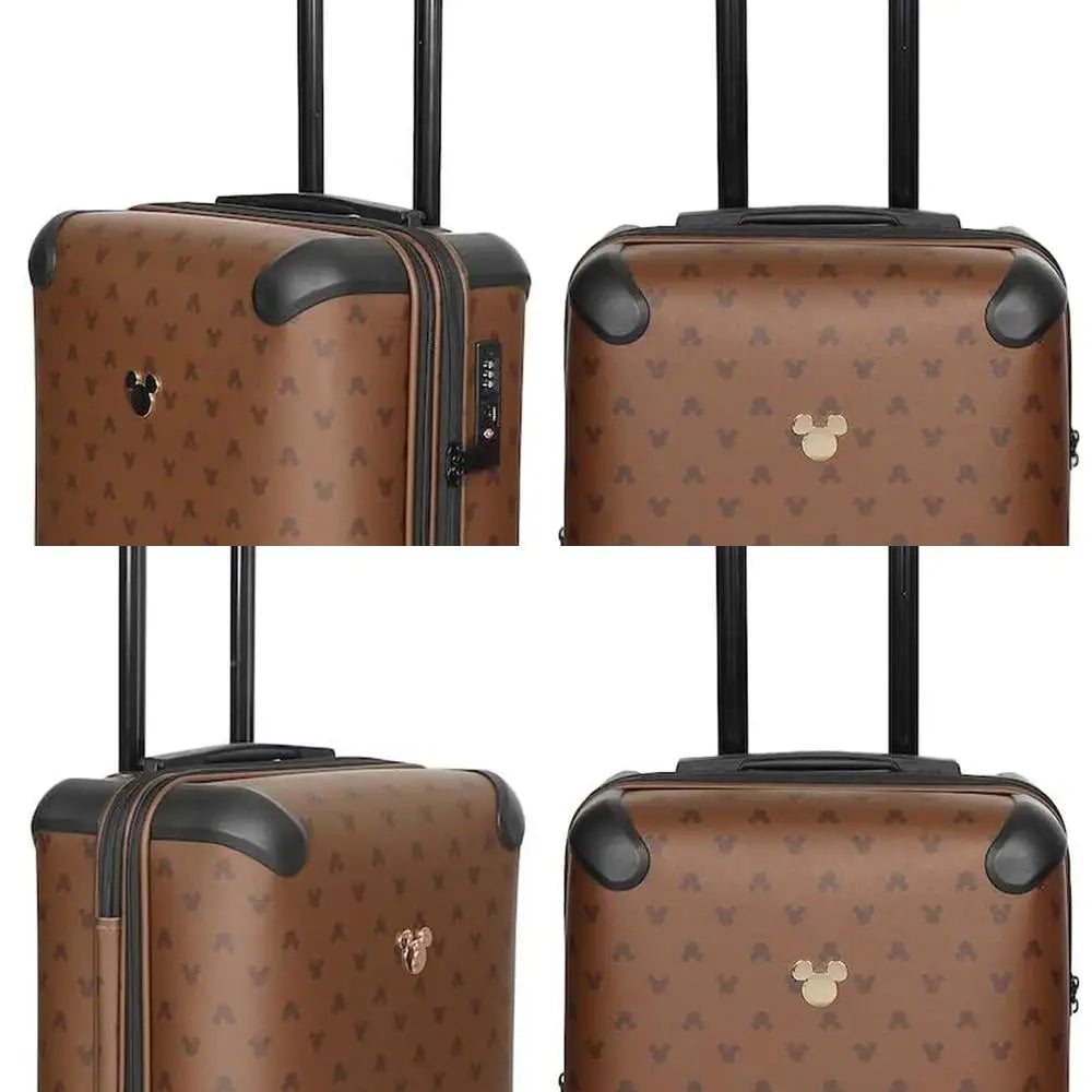 22-Inch Brown Mickey Mouse Ears Rolling Luggage