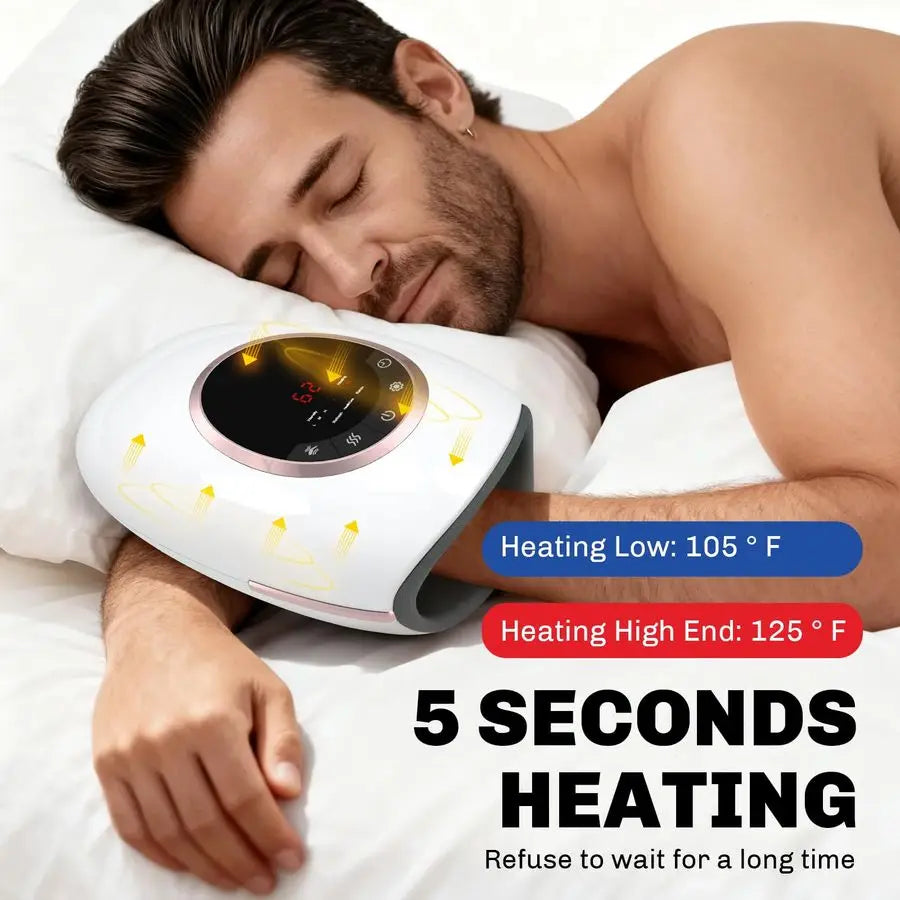 Hand Massager with Heat and Compression, 3 Strength Levels amp Modes, 10 15 20 Min Timer,Large Size Fits Hands amp Forearms Carp