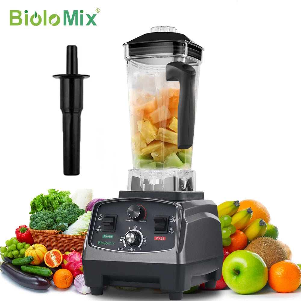 BioloMix 3HP 2200W Heavy Duty Grade Timer Blender Mixer Juicer Fruit Food Processor Ice Smoothies BPA Free 2L Jar